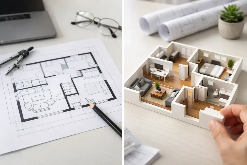 2D Floor Plan vs 3D Floor Plan